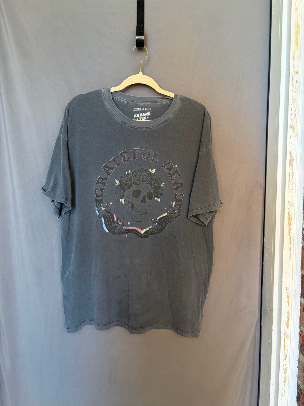American Eagle x Grateful Dead AE Band Tee Skull & Roses Dancing Bears Womens M